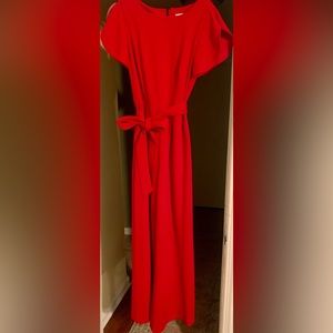 Calvin Klein red dress romper worn once and in great condition. Size 6